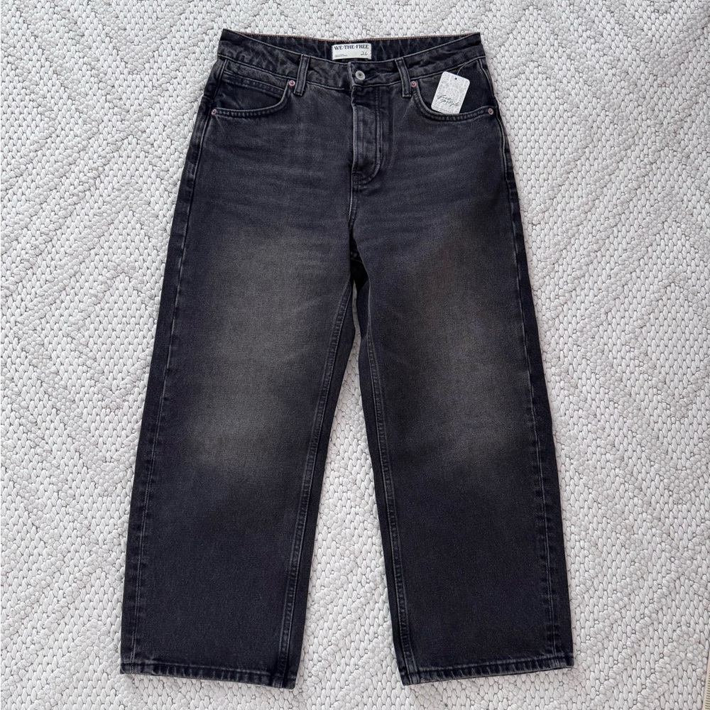 NWT We The Free Black Cropped Relaxed Jeans 26